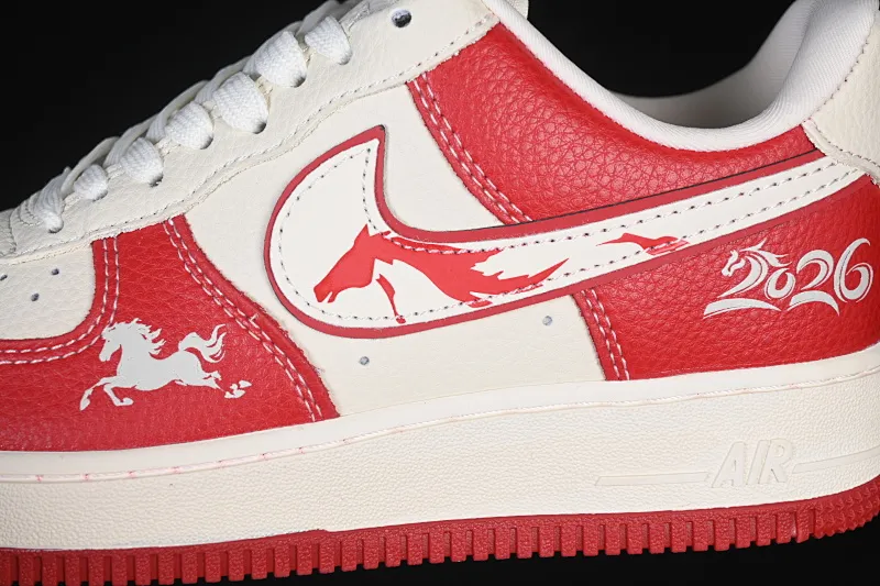 All categories Nk Air Force 1 Air Force series Nk Air Force 1 Low Air Force low top Nike Air Force 1'07 Low Year of the Horse joint name Lit pattern red horse Air Force 1 low top casual sneakers XL1979-134